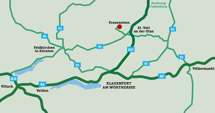 Anfahrtsplan zum Schloss Frauenstein